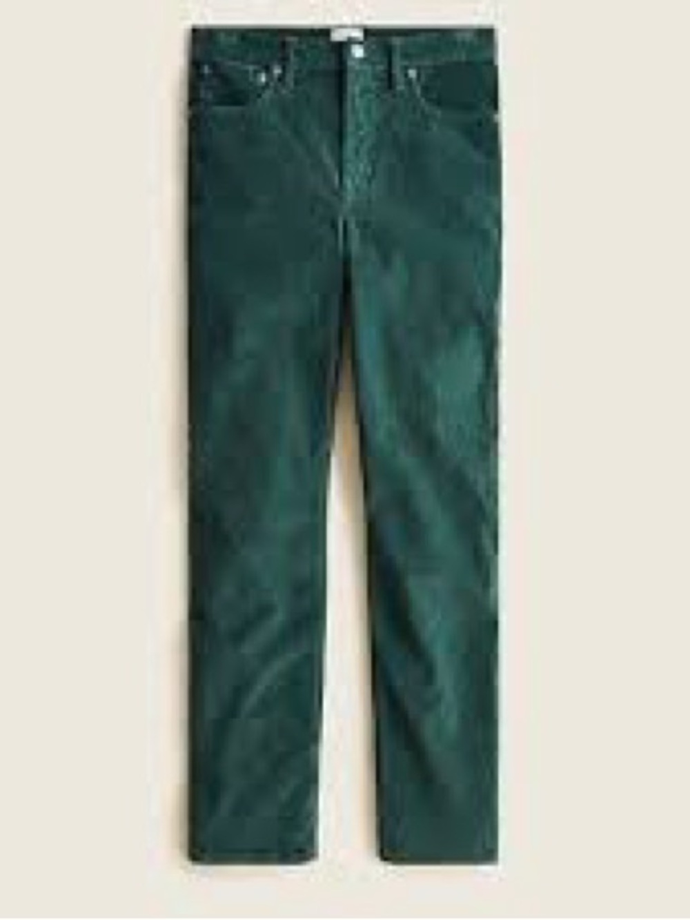 J Crew 9” Vintage Straight Corduroy Pants Dark Forest Green 25